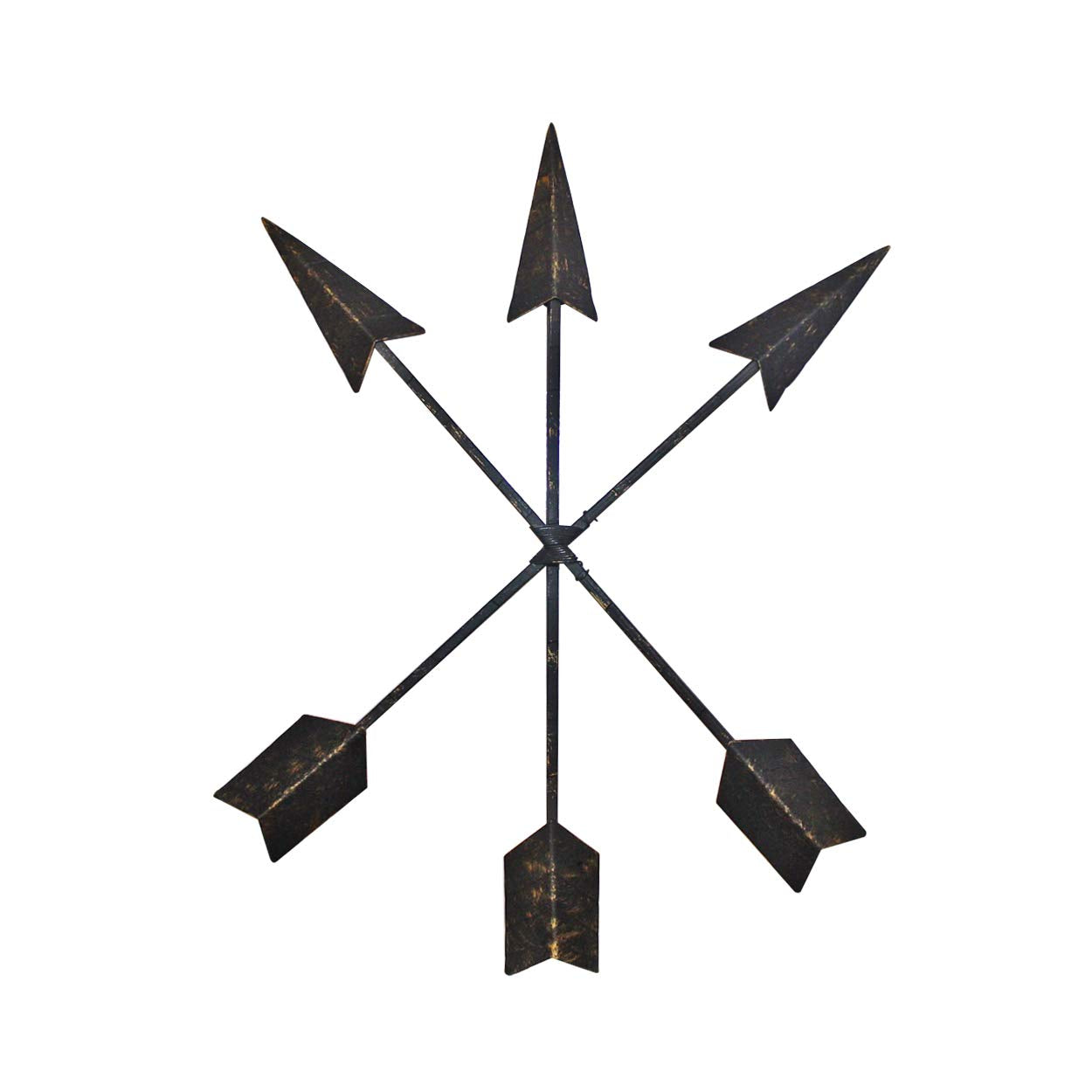 Large 3-Set Arrow Wall Decor | Rustic 15 Cast Iron Metal Arrows Bound with Wire by Wallcharmers