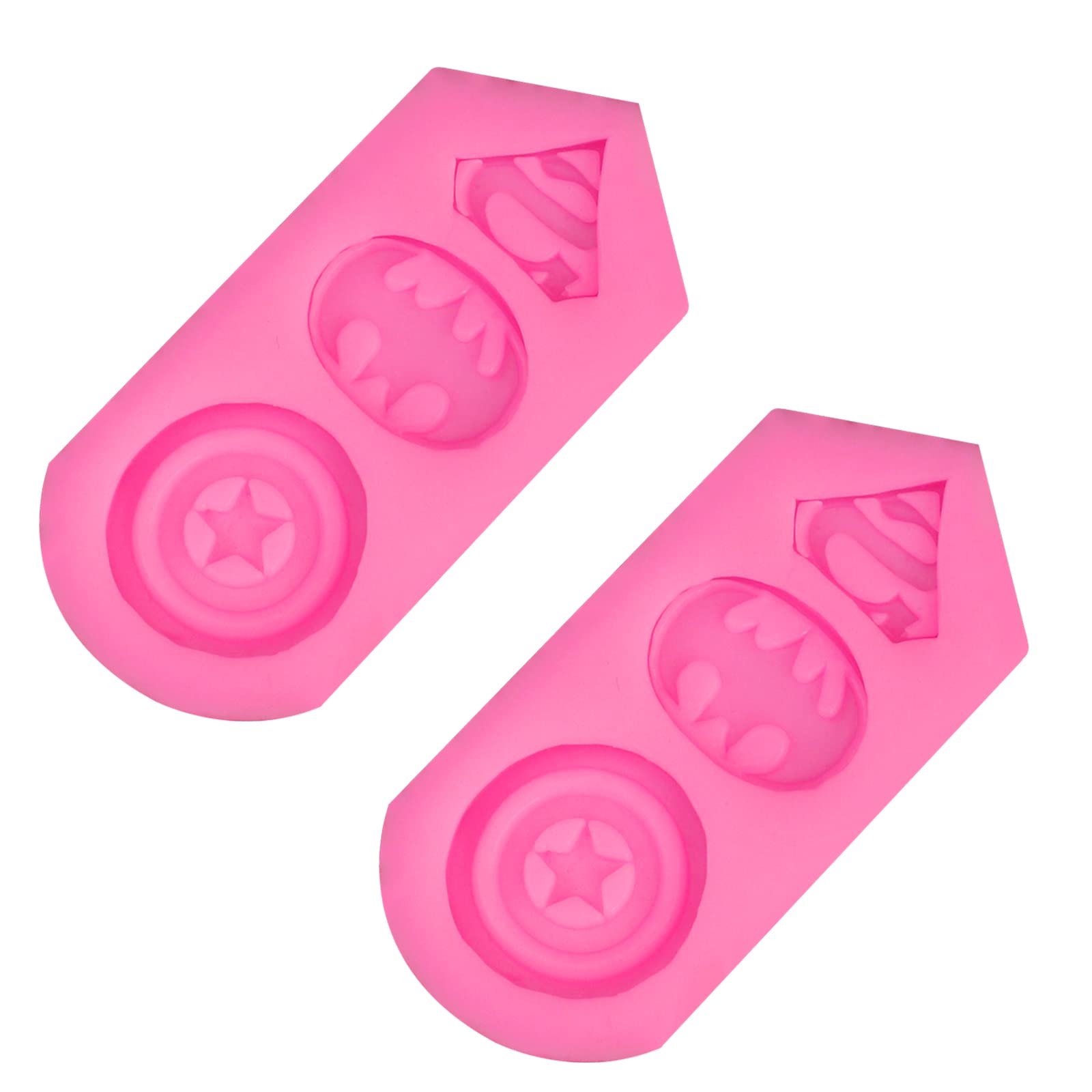 2 Pieces Superhero Silicone Mold Cookie Fondant Molds Candy Chocolate Fondant Molds