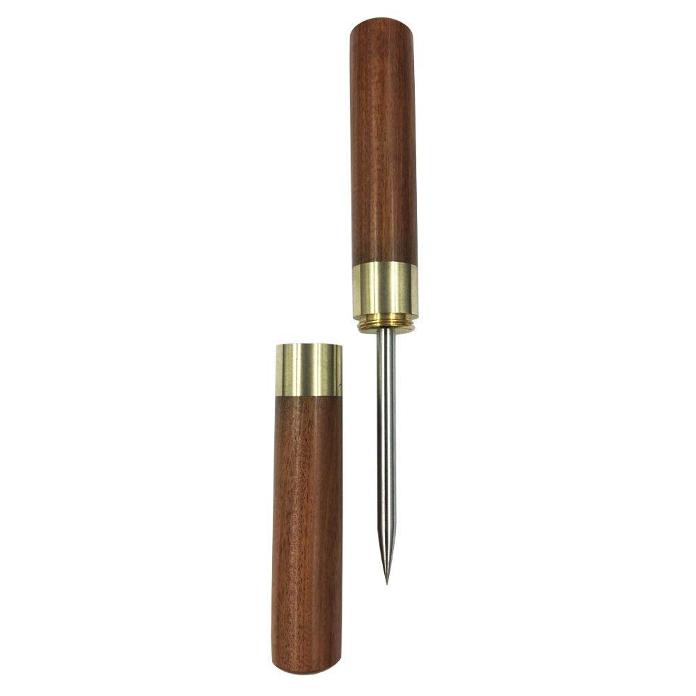 Comboss Ice Pick 6.7'' Ultra Sharp Stainless Steel With Safety Cover,Wood Handle (Red Sandal Wood)