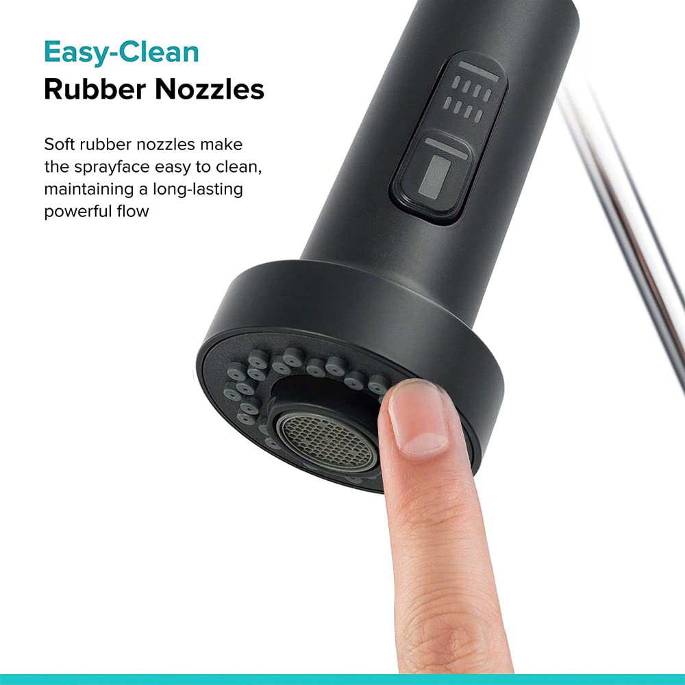 Beati Kitchen Faucet Sprayer Head Replacement Parts,Pull Out Down Kitchen Sink Faucet Nozzle Spout Head 2 Functions,Matte Black