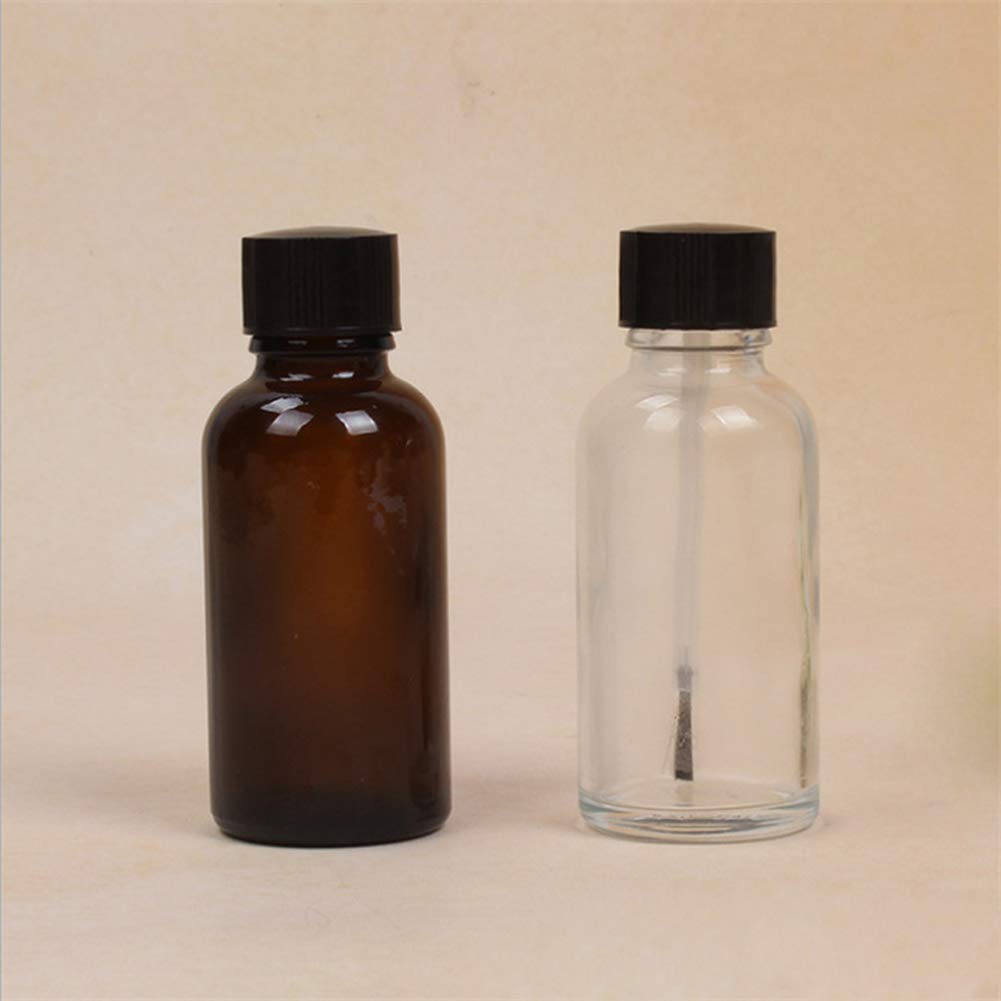 Teensery 4 Pcs 20Ml Empty Refillable Nail Polish Bottles Glass Nail Varnish Bottles Containers With Brush Cap For Nail Art (20 M