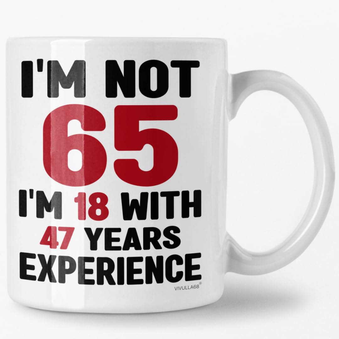 Vivulla68 65th Birthday Mug 11oz - 65th Birthday Gifts for Women Men - 65 Year Old Birthday Gifts Ideas for Him, Her, Woman, Man
