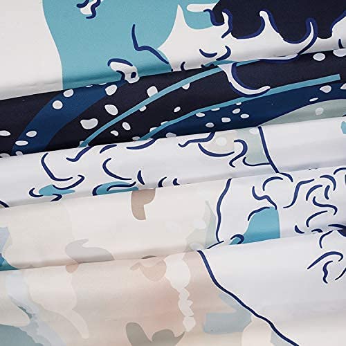 Rosielily Stall Shower Curtain 36''X72'' Inches Small Shower Curtain Anime Japanese Wave Shower Curtain Cool Art Shower Curtain