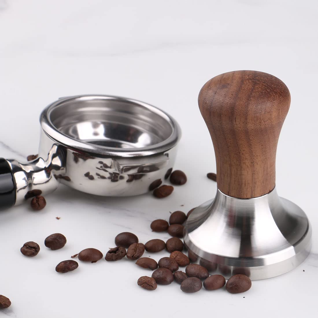 Omgogo Coffee Tamper Flat Espresso Tamper For 51Mm Portafilter Wooden Handle. Barista Espresso Tamper