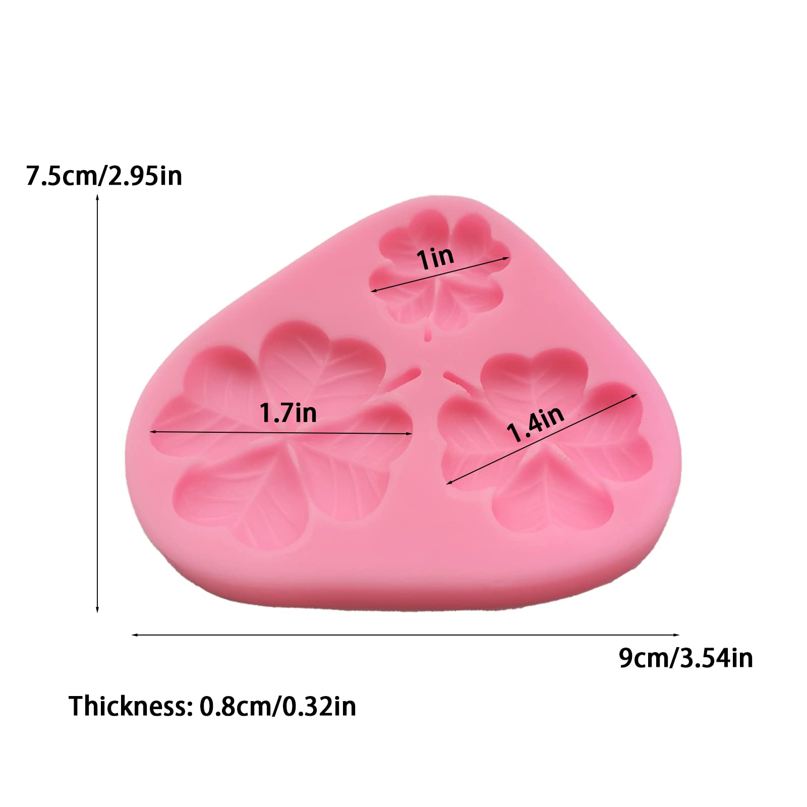 2Pcs Four Leaf Clover Silicone Molds For Cake Cupcake Decoration, Premium Fondant Chocolate Mold For Diy Candy Cookie Jelly Suga