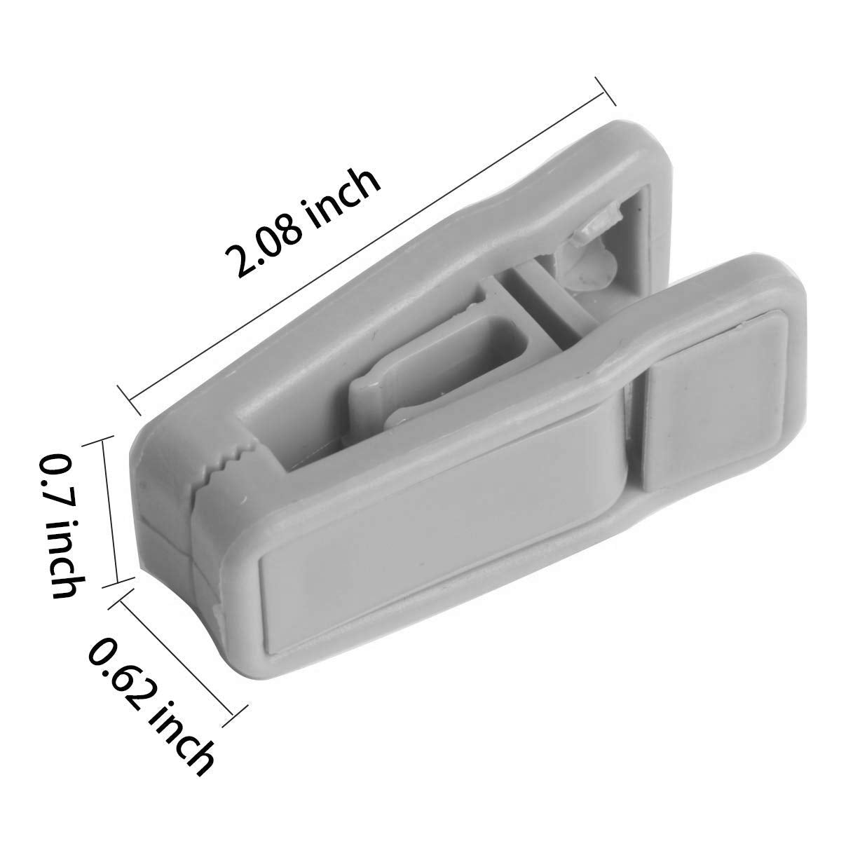 Aoshang 20 Pack Plastic Finger Clips For Hangers,Slim-Line Finger Clips Plastic Hanger Clip For Velvet Hangers Or Hanger (Gray)