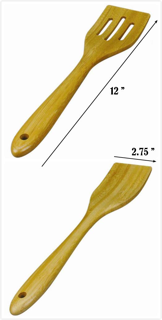 Jb Home Collection 4565, Large Spatula Set Spatulas For Non Stick Cookware Eco-Friendly Bamboo Wooden Kitchen Utensil Set, Pack