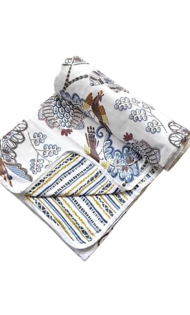 Elegance 100% Cotton Printed Lightweight Reversible Single Blanket/Duvet/Comforter/Ac Dohar (60X90 Inches)  1 Piece