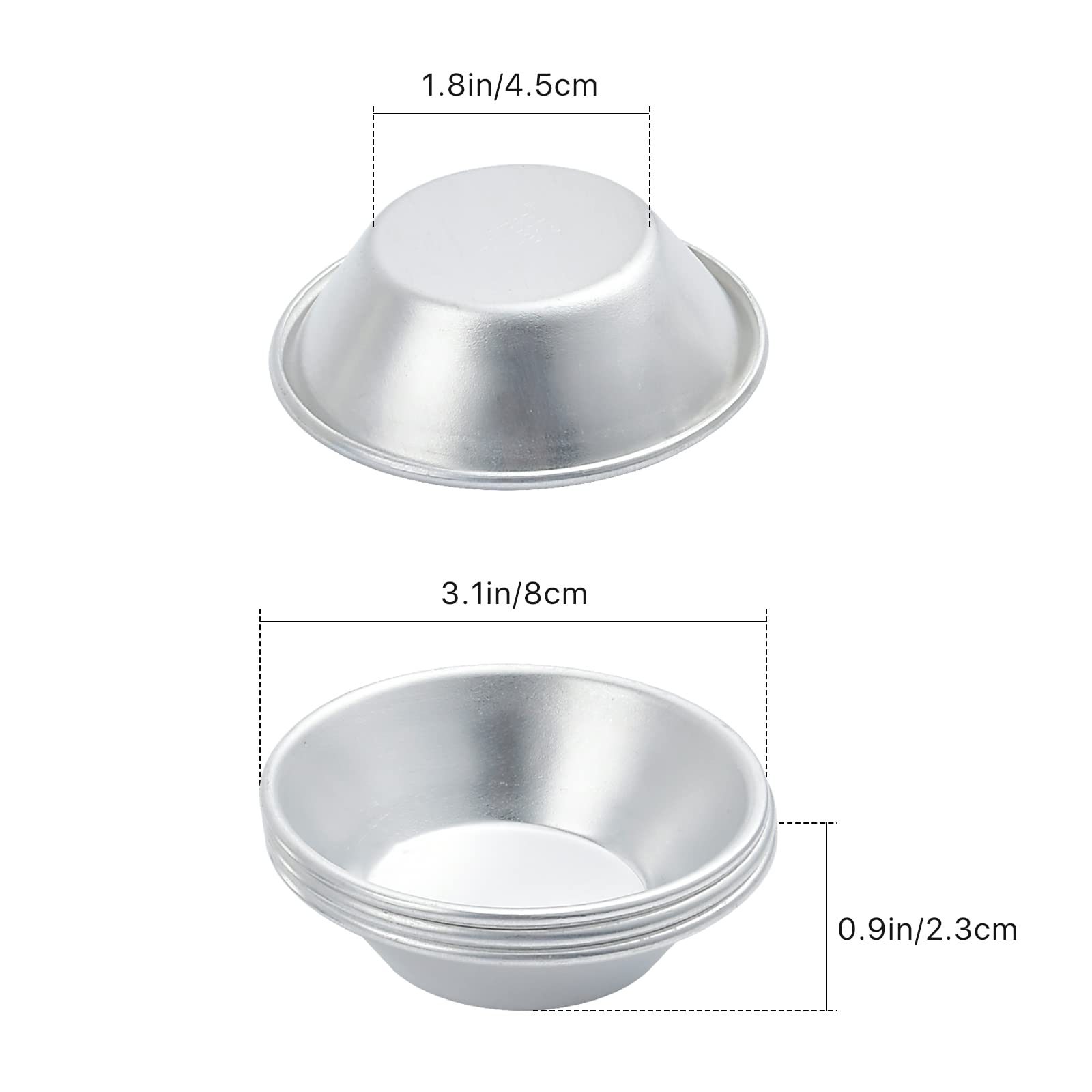 Milkary 25 Pack Egg Tart Molds, Puto Molder Cookie Steamer Dessert Molds, Small Aluminum Nonstick Pans Pie Molds For Baking Pies
