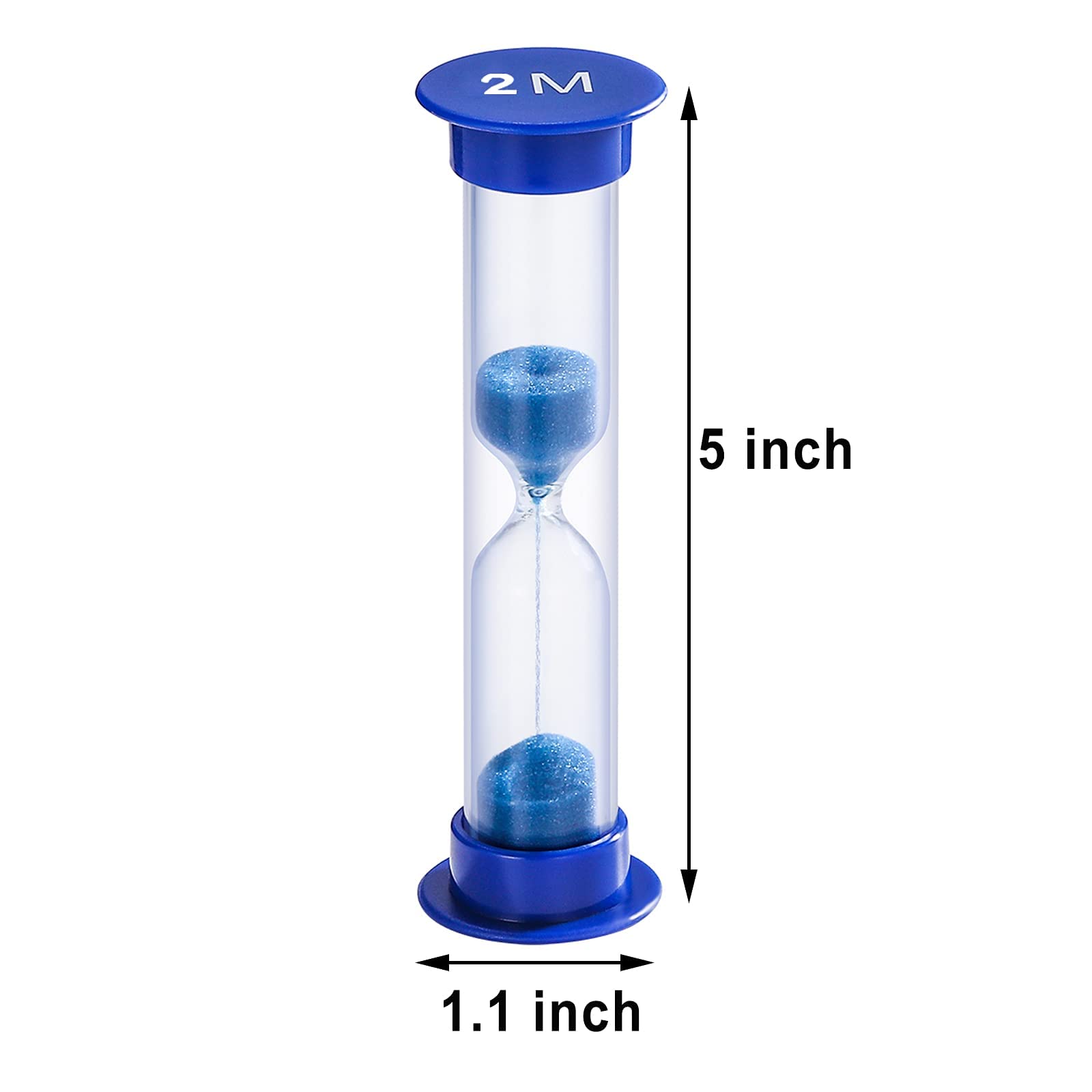 SuLiao 2 Minute Sand Timer for Kids  Colorful Hourglass Sand Clock 2 Minute  Small Sand Watch 2 min  Plastic Hour Glass Sandglass for Kids  Games  Classroom  Toothbrush Timer (Blue Sand)