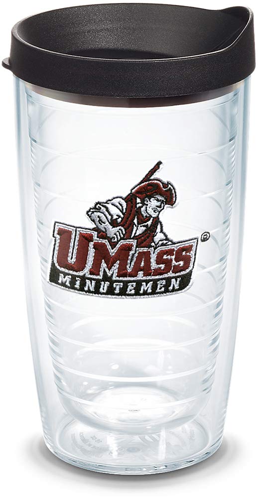 Tervis Umass Minutemen Tumbler With Emblem And Black Lid 16Oz, Clear