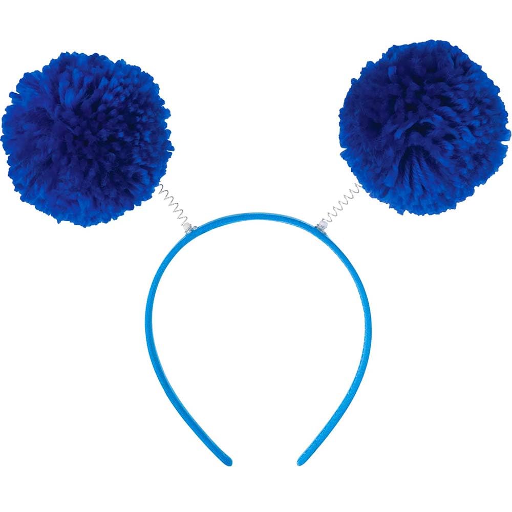 Amscan Pom Pom Headbopper - 9'' X 4.25'' (1 Count) - Fun & Festive Headwear For Events, Celebrations & Themed Parties, Blue