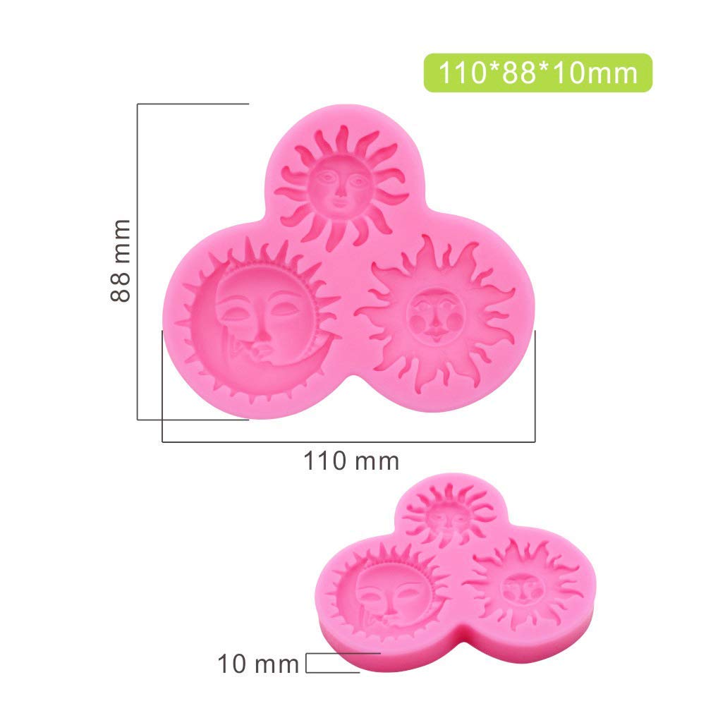 Sun And Face Silicone Fondant Mold Chocolate Candy Mold Cake Decorating Tool Epoxy Resin Casting Mold Diy Making Keychain Molds