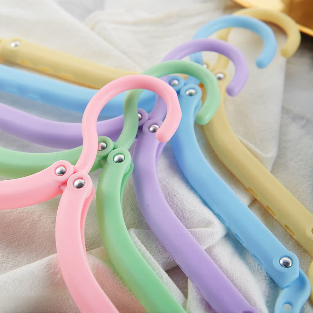 Heshebuy 12pcs Travel Folding Hanger, Multifunctional Portable, Colorful, Model IL_HG0317