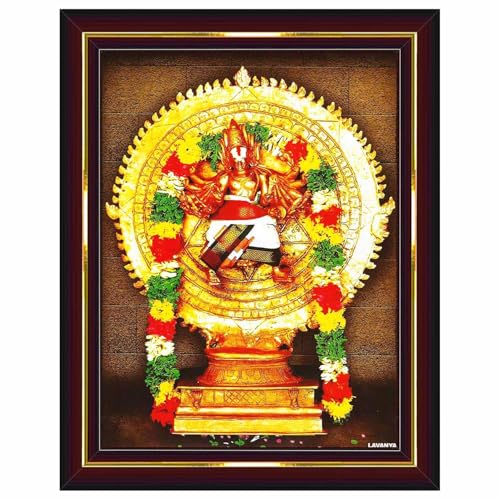 Pavan Photo Laminations Chakrathalwar Chakrathazhvar Chakratalwar Wall Painting Framed Home Decor (Wood,Matte,Brown,Small Size,6