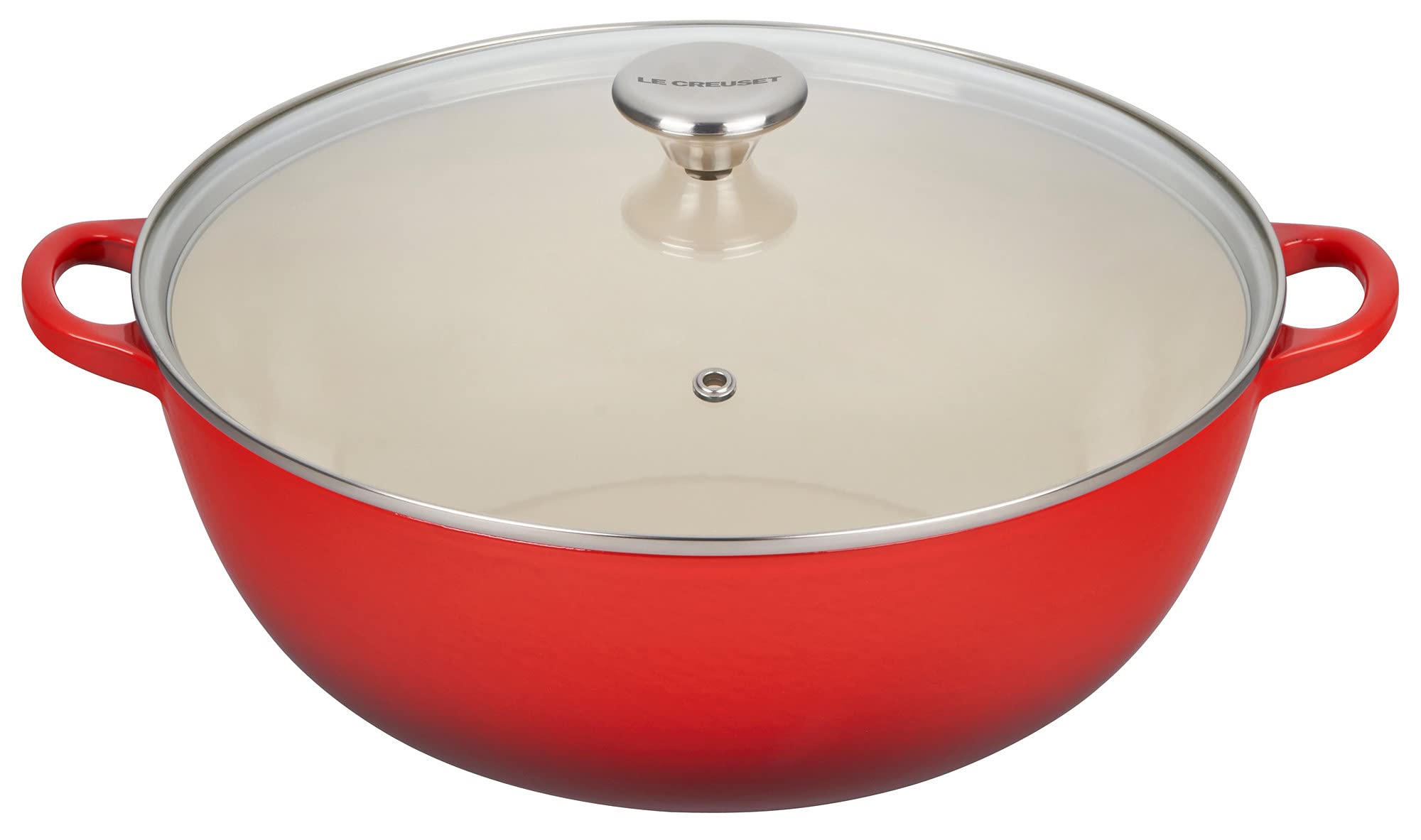 Le Creuset Enameled Cast Iron Chefs Oven with Glass Lid, 7.5 qt., Cerise