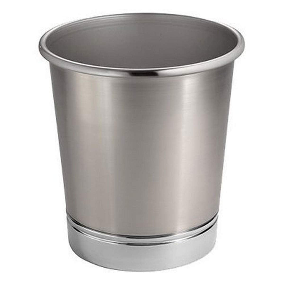 Idesign York Metal Wastebasket, Trash Can For Bathroom, Kitchen, Office, Bedroom, 9.5'' X 9.5'' X 10.25'' - Brushed Nickel And C