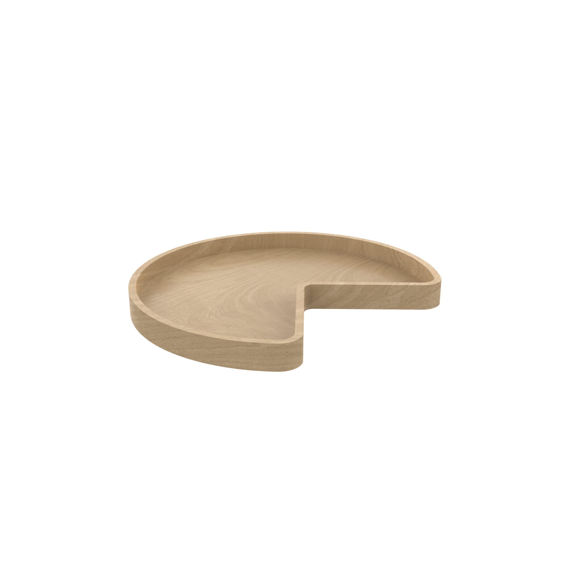 Lazy Daisy Banded Wood Full Kidney-Shaped Lazy Susan for Corner Base Cabinets