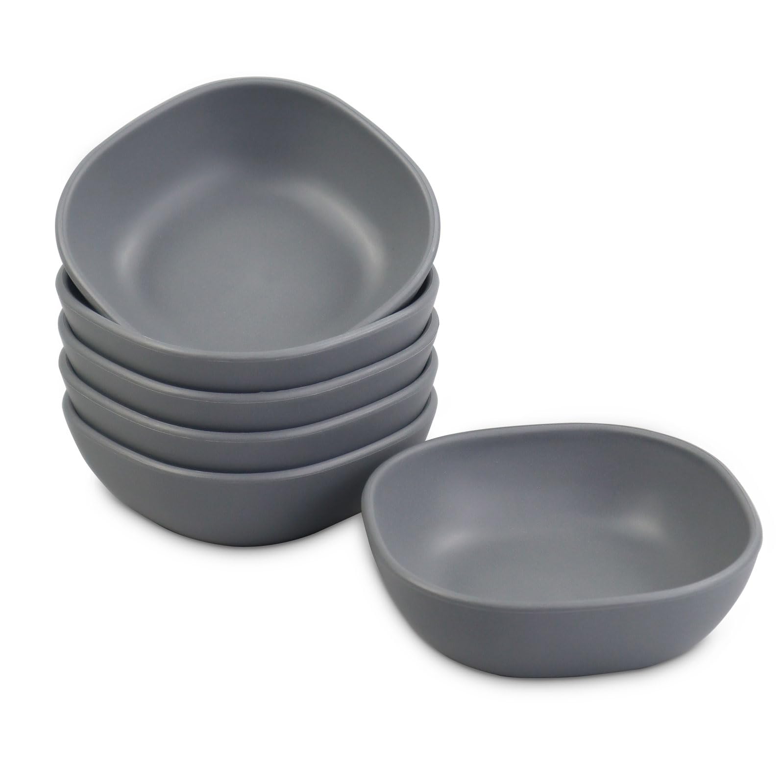 Set Of 6 Bamboo Fiber Small Bowls 4.7 Oz, Unbreakable Soy Sauce Dish, Mini Dipping Dessert Ice Cream Bowls, Serving Fruit Snack