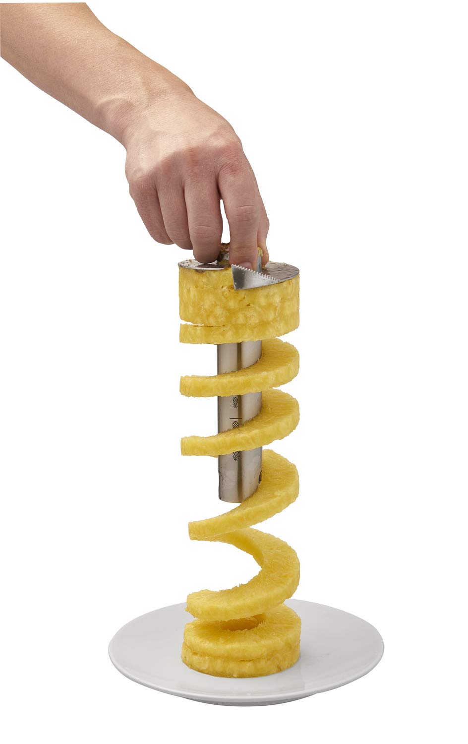 Rsle Pineapple Cutter Pro, 10.6 In. - Pineapple Corer And Slicer With Grip Handle And Measurement Markings