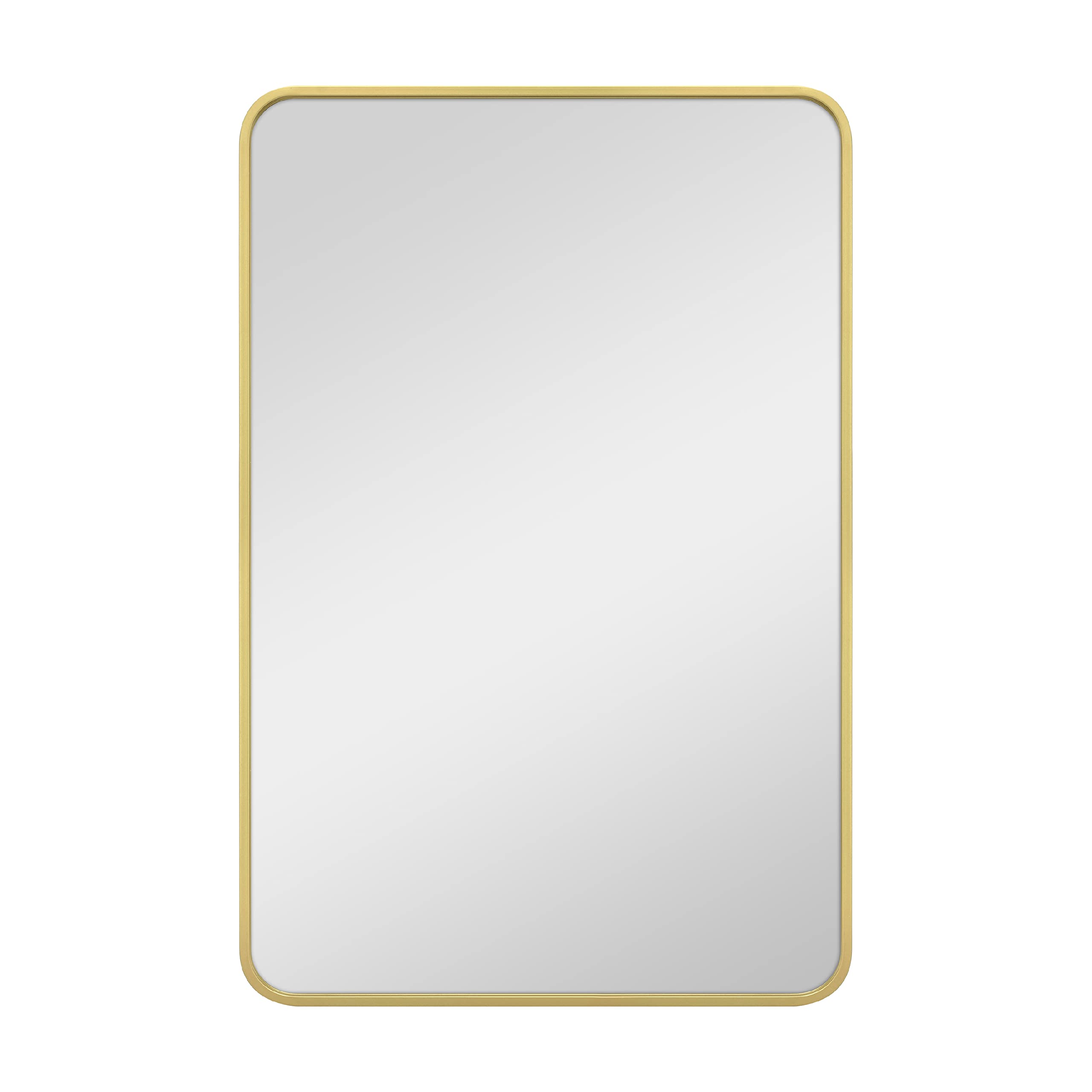 MCS Master & Co. Modern Metal Large Wall Mirror, Minimalist Home Decor Rectangle Mirror with Rounded Corners for Living Room, Be