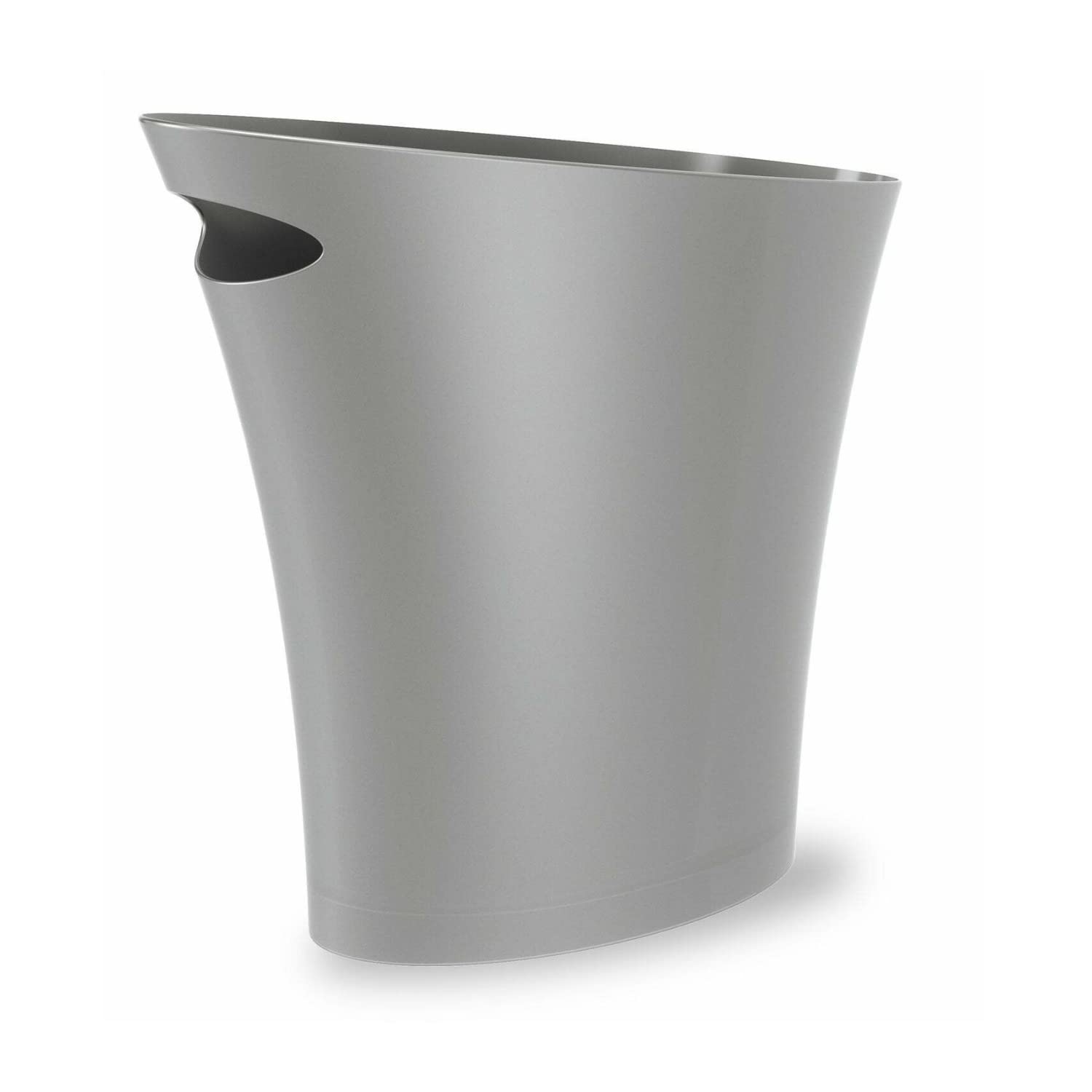Umbra Skinny Sleek & Stylish Bathroom Trash, Small Polypropylene Garbage Can Wastebasket For Narrow Spaces At Home Or Office, Si