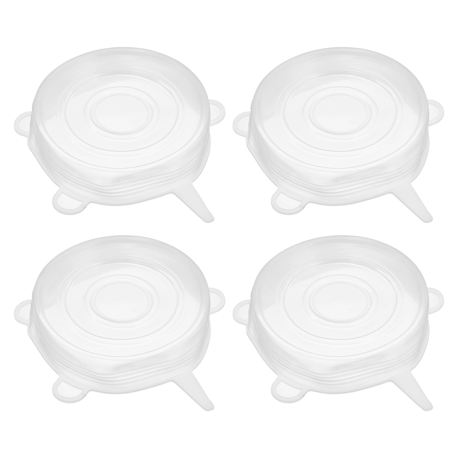 Uxcell Silicone Stretch Lids, 4Pack 3.74'' Round Container Lid Silicone Bowl Covers Reusable Silicone Lids For Cups, Bowls And F