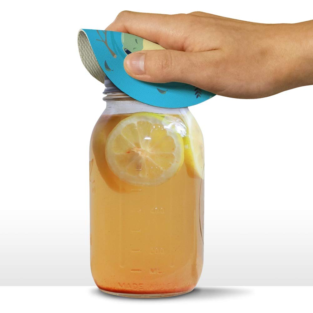 Cute Turtle Swimming With Fish Round Rubber Non-Slip Jar Gripper Lid Opener