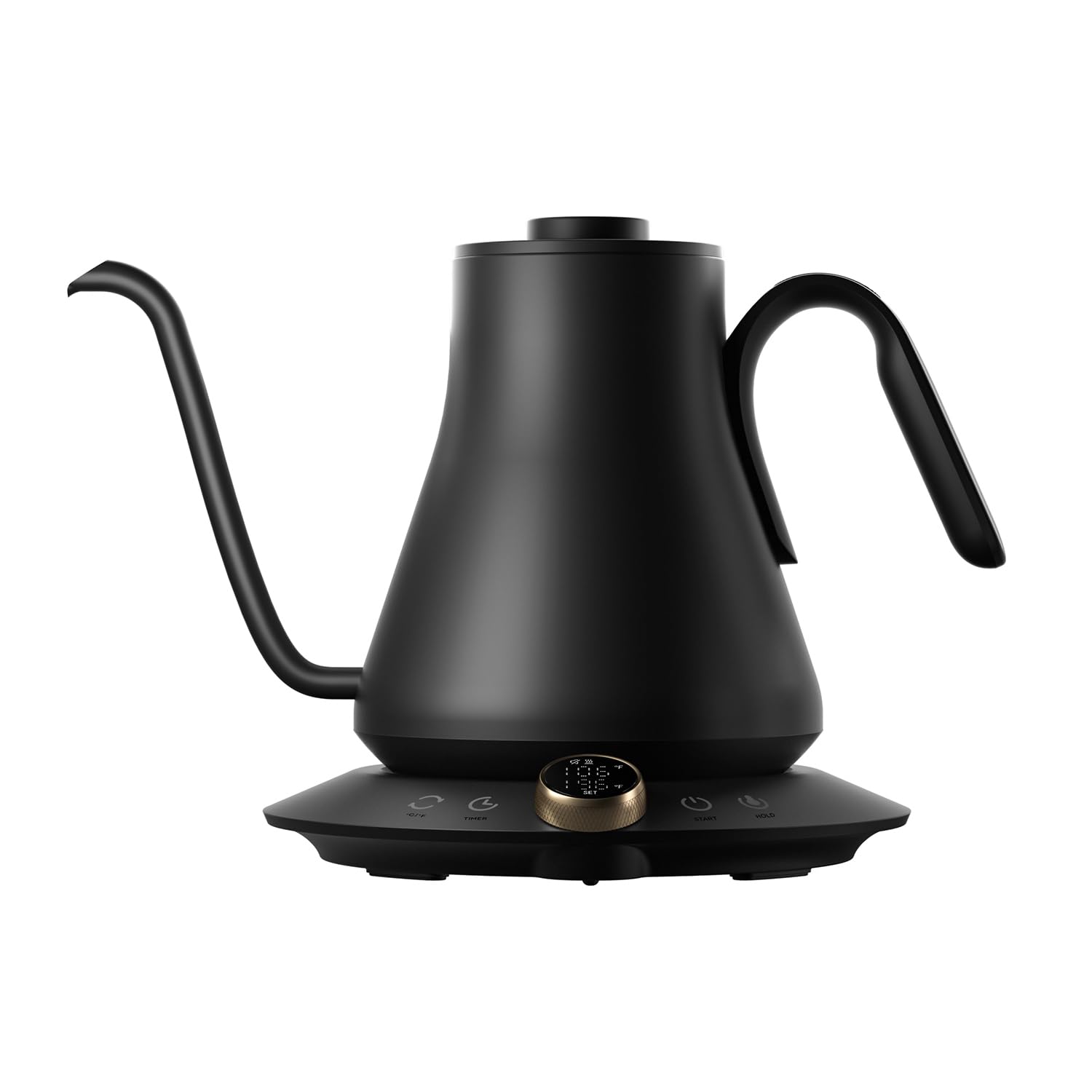 Cocinare Electric Gooseneck Kettle With Temperature Control, Pour Over Coffee & Tea, 1200W For 180-Sec Quick Boil Time, Stainles