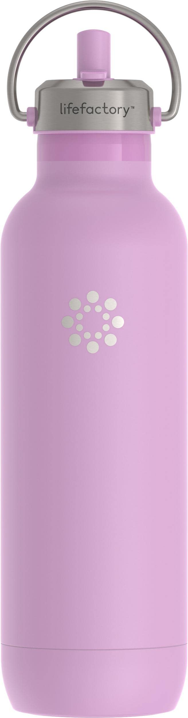 Lifefactory Stainless Steel Vacuum Insulated Sports Bottle With Straw Cap, 24 Ounce, Pink