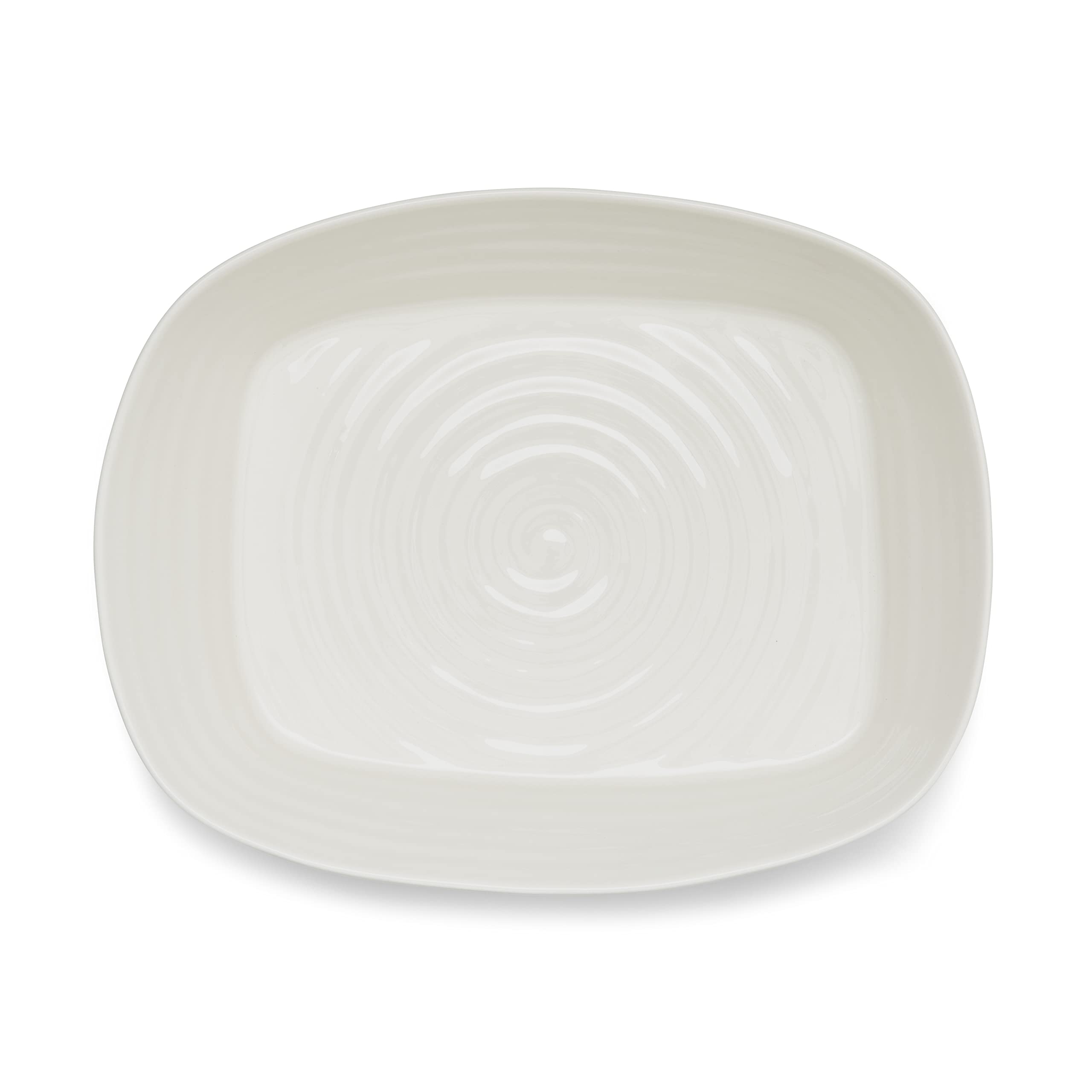 Portmeirion Sophie Conran White Lasagna Pan/Roaster | Rectangular Casserole Dish For Oven | 11.5 X 9.5 Inch | Made From Fine Por