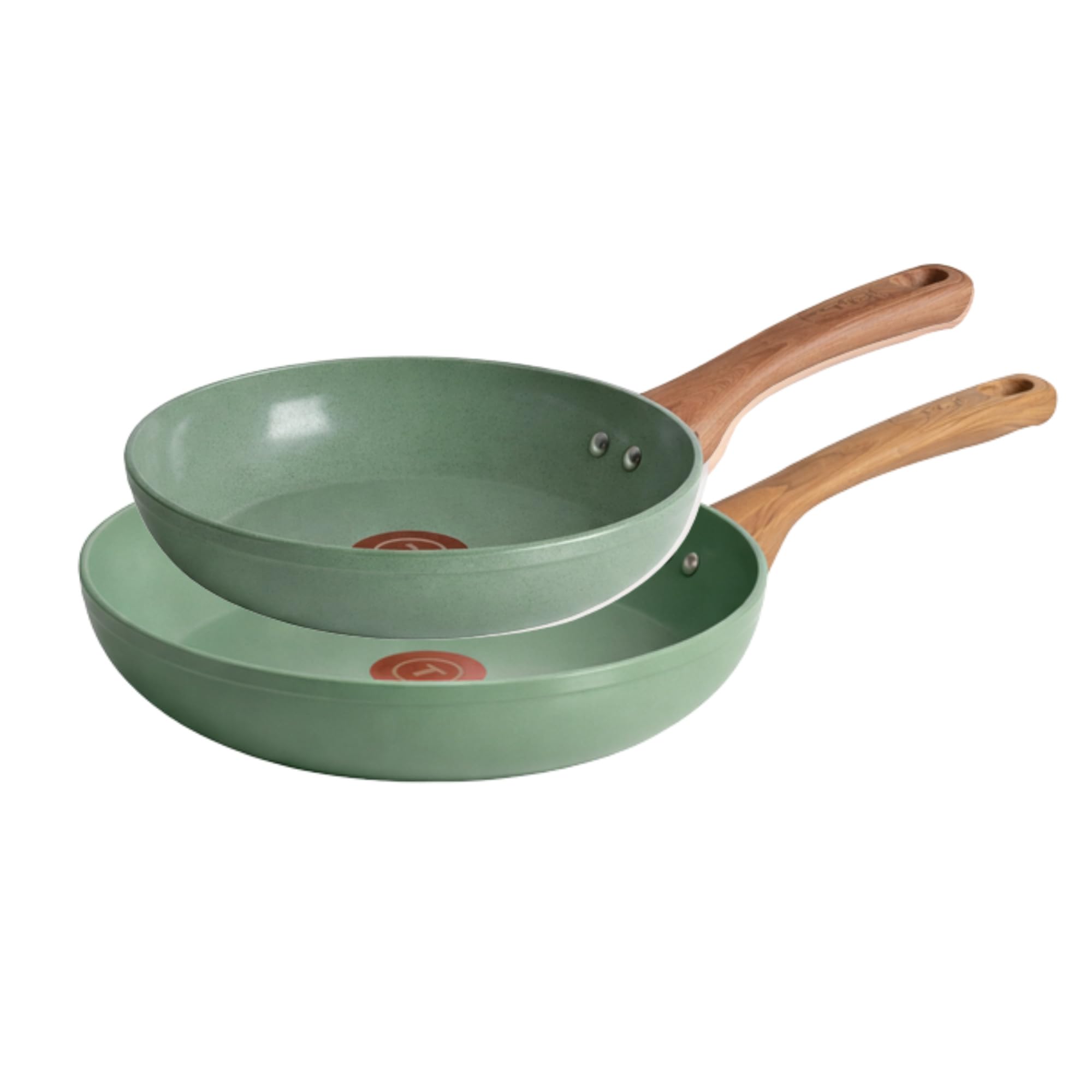 TFal Revive Nonstick Ceramic Frying Pan Set (2Piece) 8 & 10 Skillet, Oven Safe to 350F, StayCool Handle, Kitchen Pots and P
