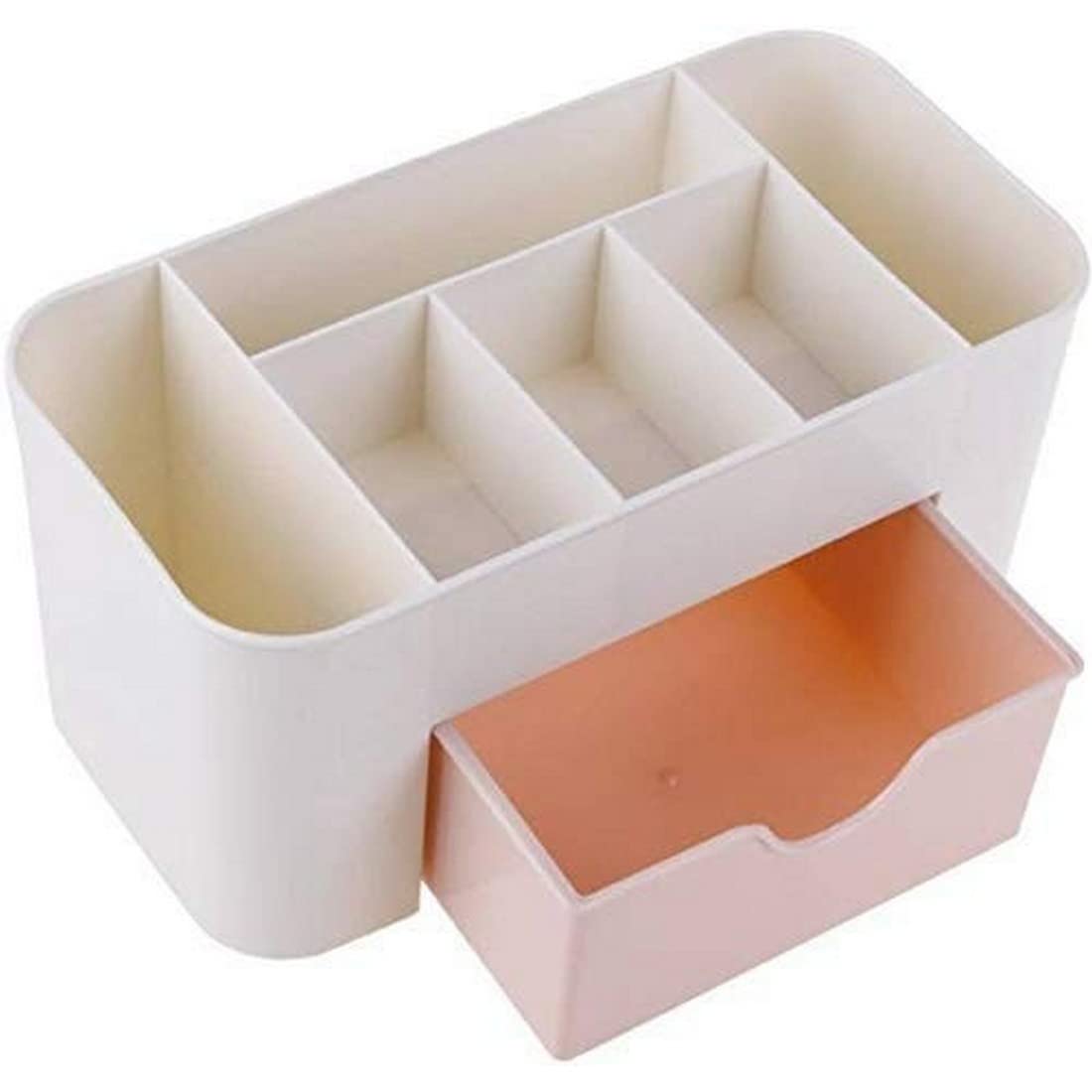 Renarsh Cosmetic Storage Box Multi Functional Desktop Tidy Organiser Holder With Drawer Random Colour
