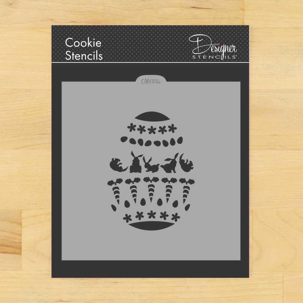 Bunnies And Carrots Easter Egg Cookie And Craft Stencil Cm086 By Designer Stencils