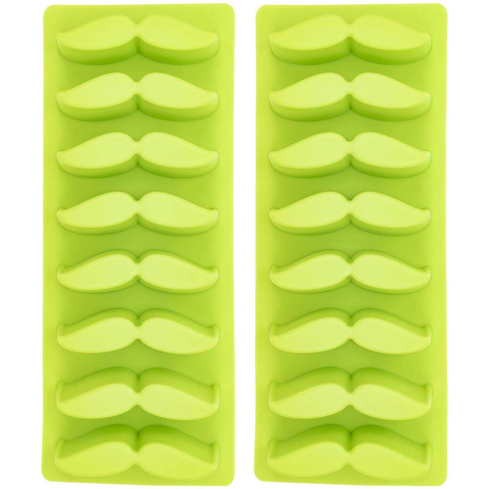 Mustache Ice Cube Tray - Fairly Odd Novelties - Funny Novelty Gag Facial Hair Mold Gift, 2 Pack