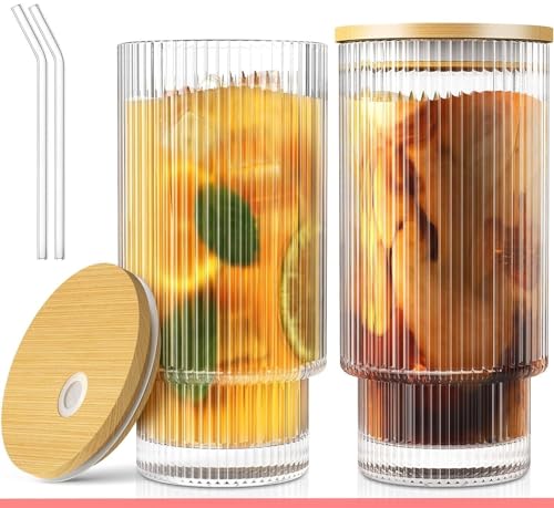 Syanka Stackable Glass Sipper With Wooden Lid And Straw Pack Of 2, 300 Ml  Coffee Mug With Lid, Use As A Travel Mug, Mason Jar,