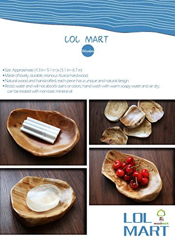 LOL MART Food Storage Root Carving Natural Wood Crafts Serving Tray(The length 6.5~9inch)