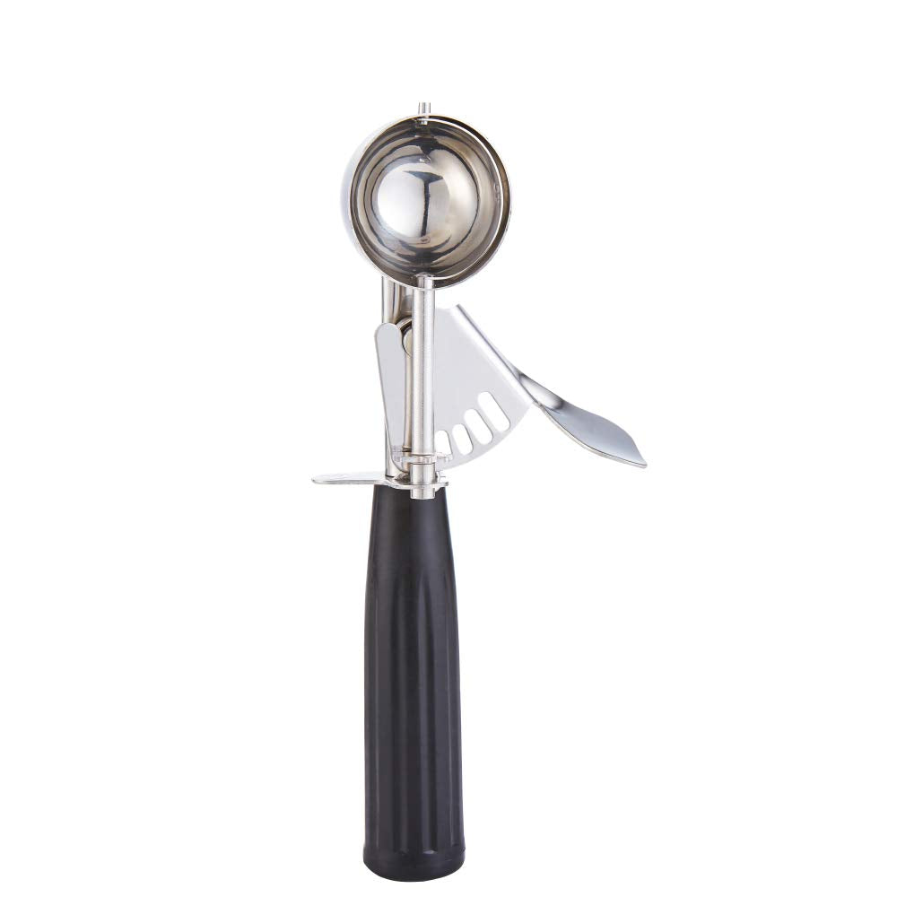 Cookie Scoop - #40 (0.78 Oz) - Disher, Portion Scoop, Food Scoop - Portion Control - 18/8 Stainless Steel, Black Handle