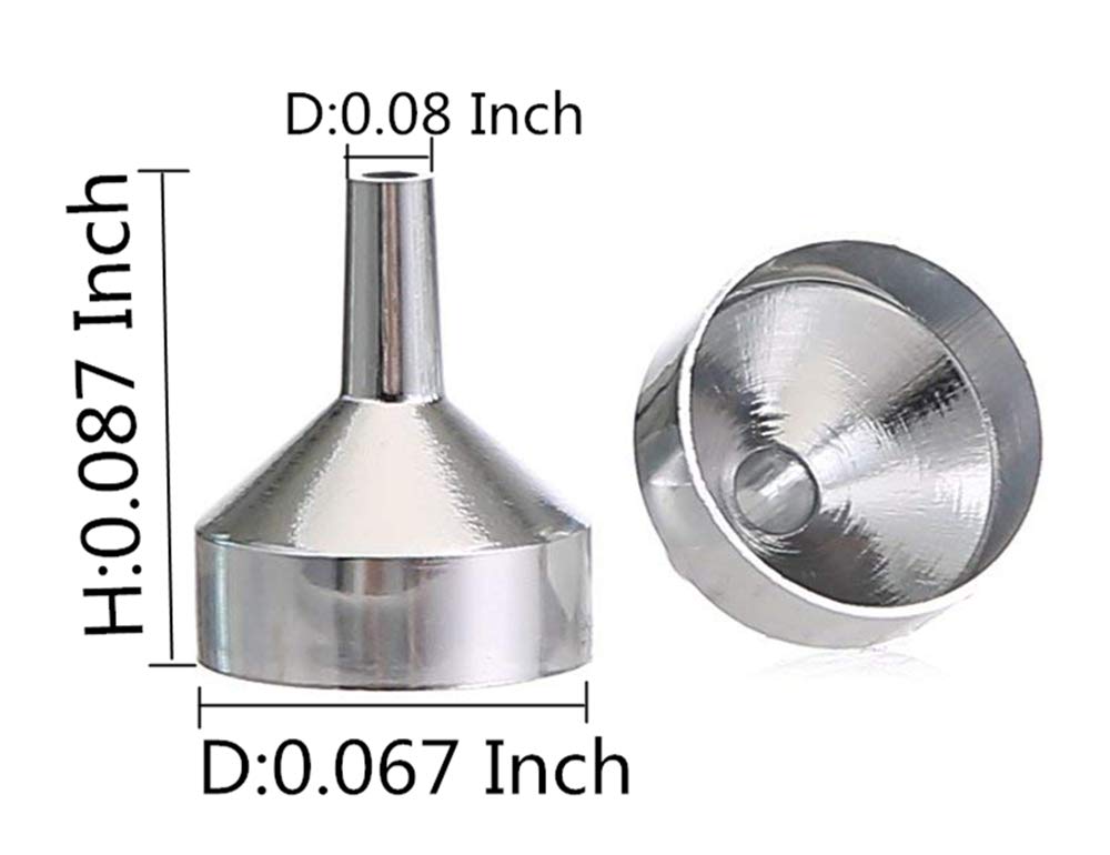 OZXCHIXU Silver Aluminum Funnels - 6 Mini Bottles Filling Tools, Compact Size, Durable Design
