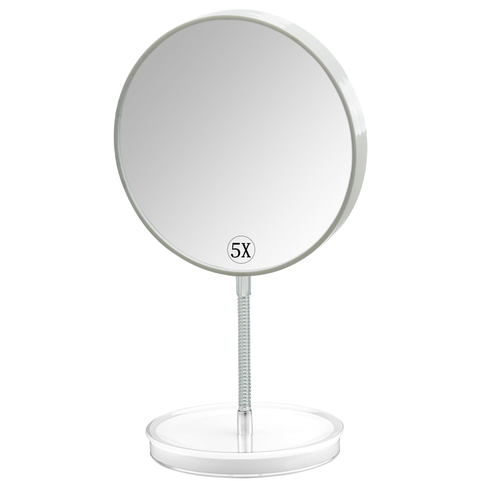 Jasefa 1x/5x Magnifying Makeup Mirror with Stand, Magnified 6 Double Sided Desk Table Mirror,180 Rotation Tabletop Cosmetic Mirr