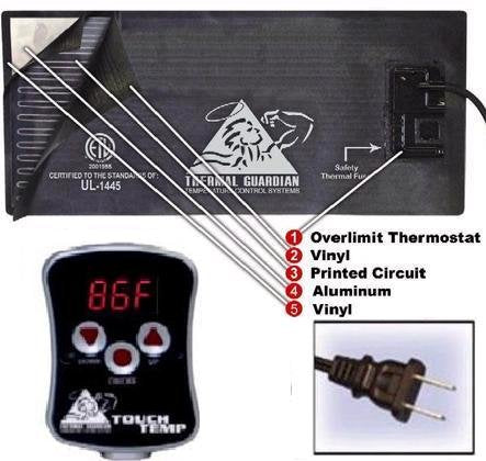 Digital 300 Watt Hardside Waterbed Heater With A 4Oz Premium Clear Bottle Conditioner & Patch Kit For California King, Queen & S