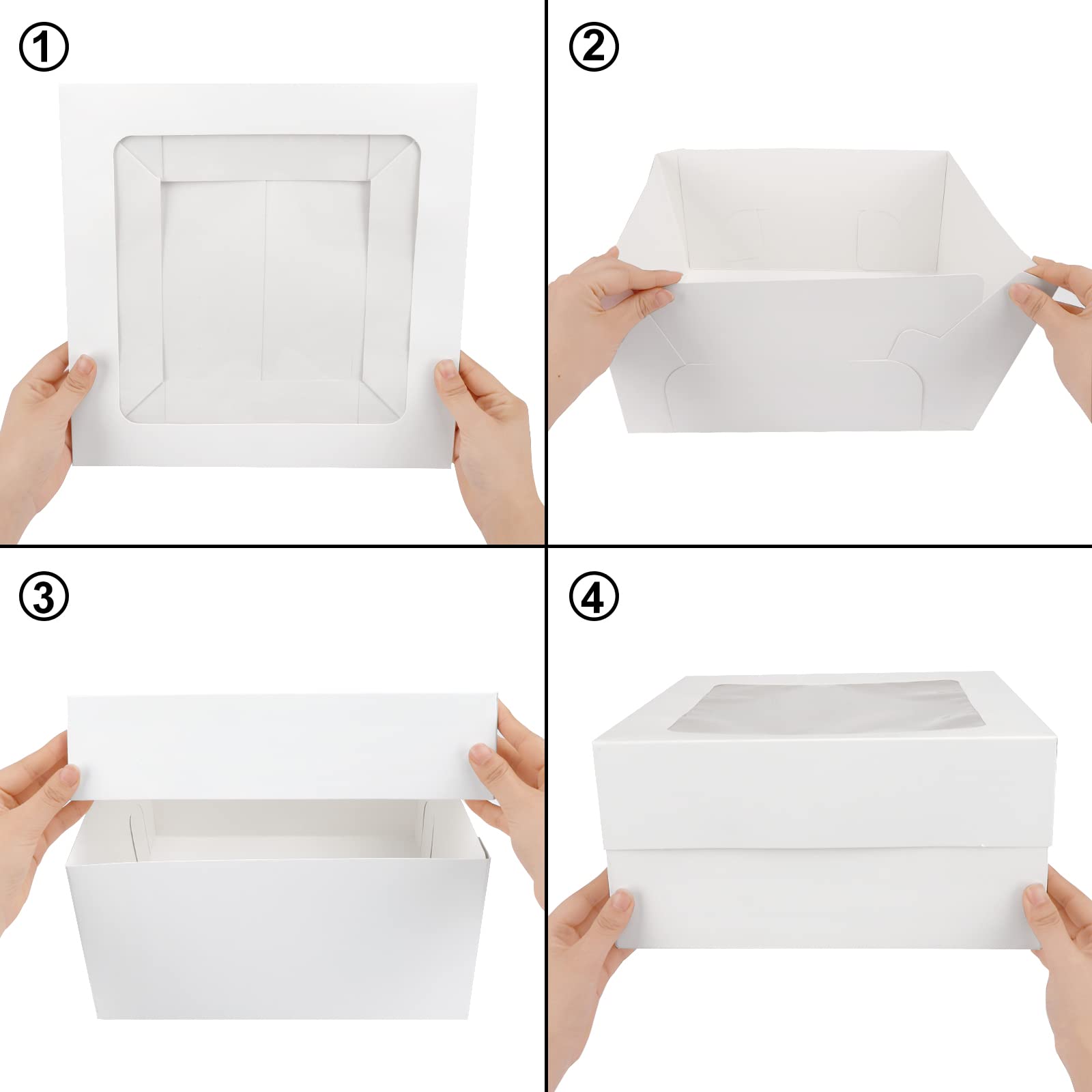 Moretoes 15Pcs Cake Boxes, 12X12X6 Inch Cake Boxes, Bakery Boxes With Window For Valentine'S Day, Mother'S Day, Cookies, Large P