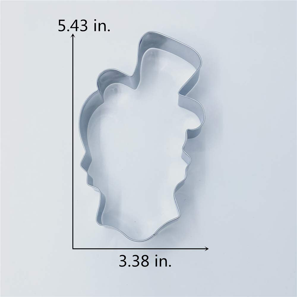 Liliao Halloween Skull With Hat Cookie Cutter - 3.4 X 5.4 Inches - Stainless Steel - By Janka