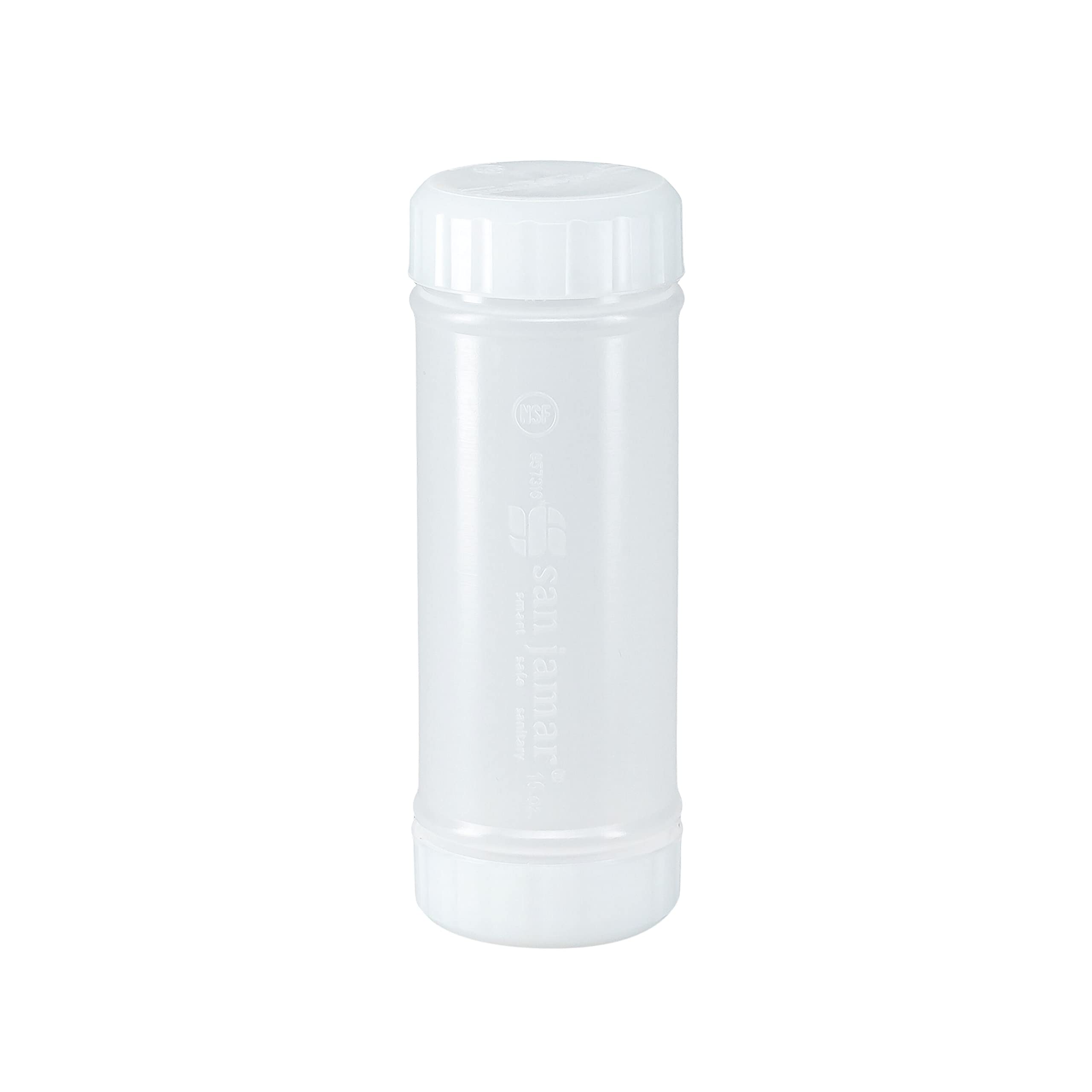 San Jamar Ez Kleen Plastic Sauce Bottle With Small Valve For Thin Sauces And Vinaigrettes, 16 Ounces, White, (Pack Of 12)