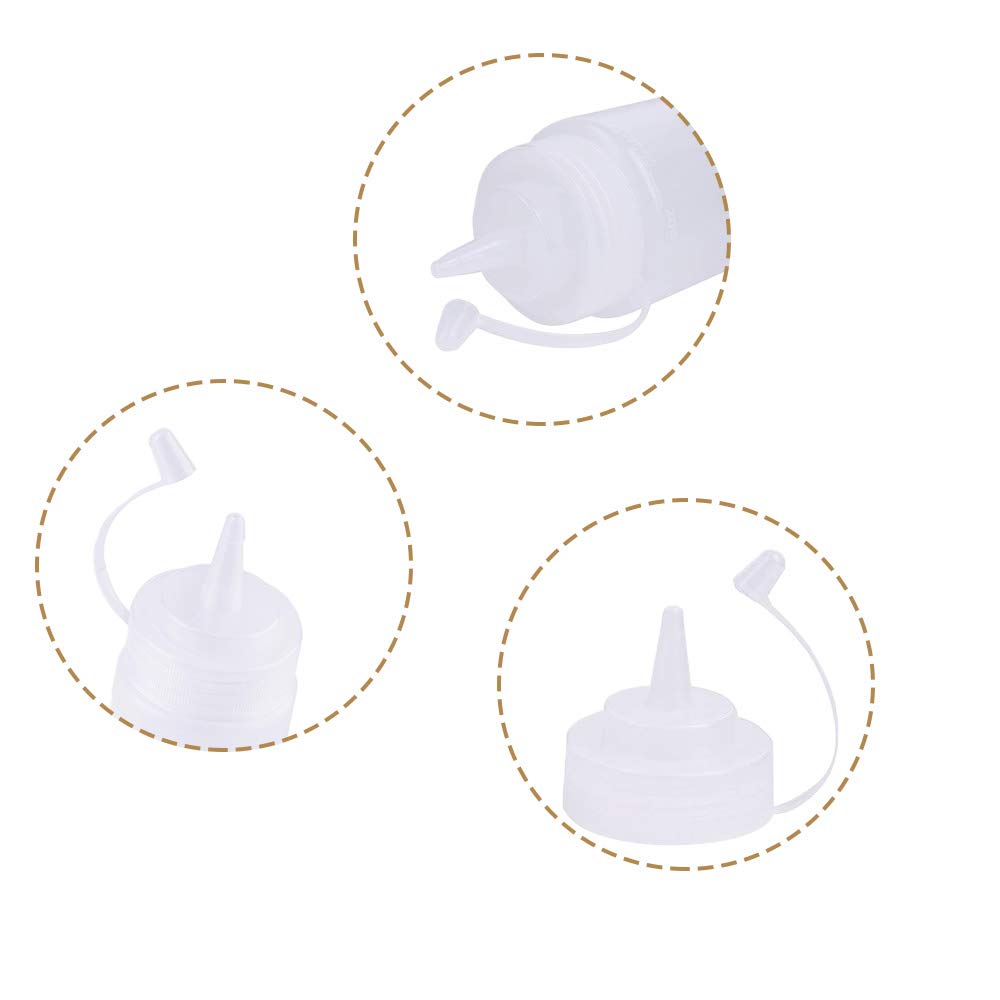 Hamiggaa 15 Pcs 8Oz Squeeze Bottles,Plastic Condiment Bottle With Twist On Cap Lids,Squeeze Bottle For Sauces,Ketchup,Barbecue,S