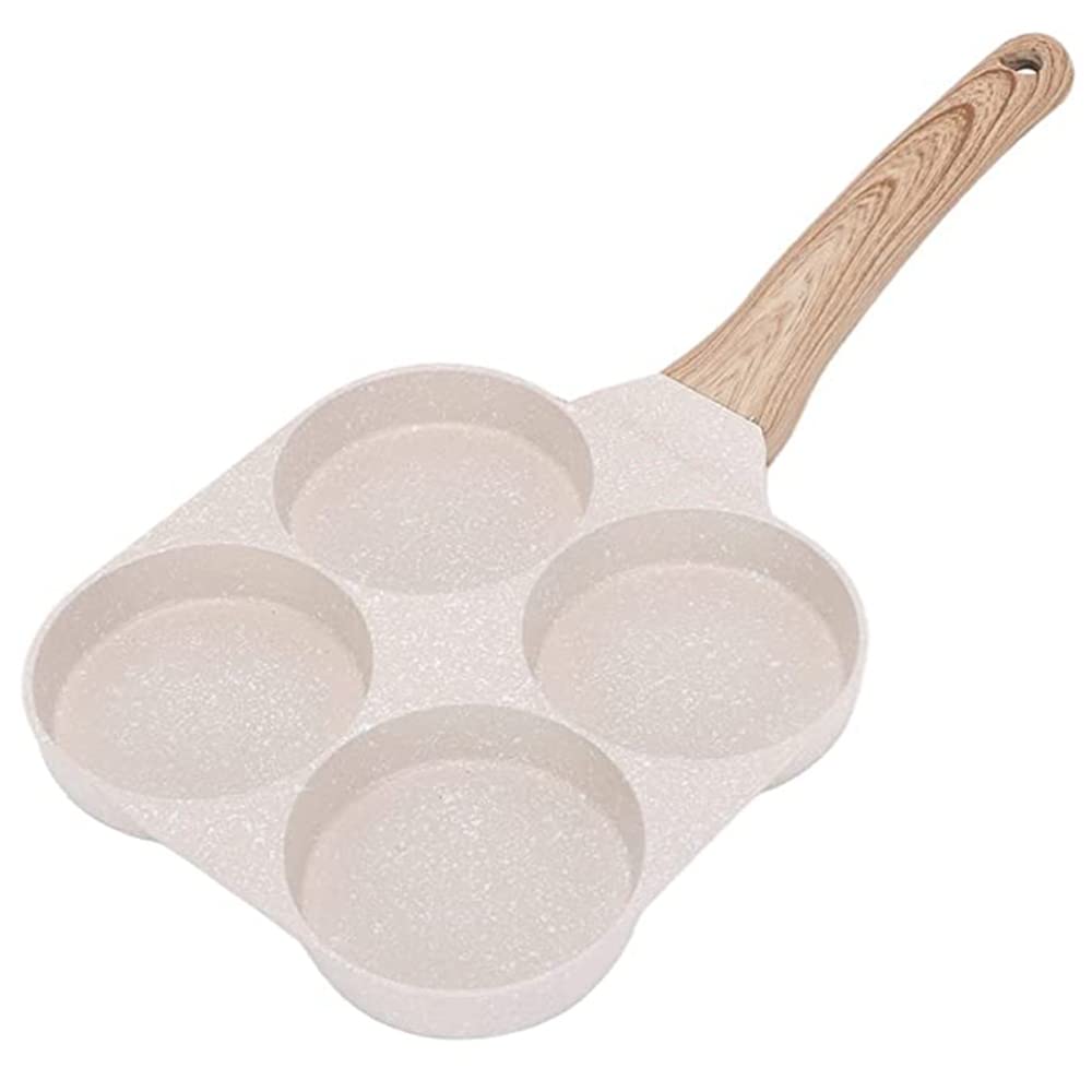 Bobikuke Fried Egg Pan, Egg Frying Pan 4 Cups Egg Poacher Pan Nonstick Mini Pancake Pan Burger Maker For Breakfast, Aluminum All
