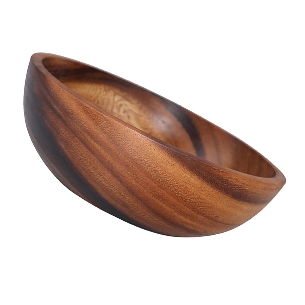 Cabilock Wooden Salad Bowl, Large Salad Mixing Bowl, Dessert Container Storage Holder Wood Bowl For Fruits, Salad 5.5X2.75Inch