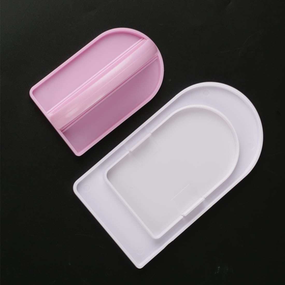2 Pieces 2-In-1 Cake Smoother Tool Scraper With Handle Detachable Cake Icing Trowel Fondant Icing Smoother Polisher Cake Icing S