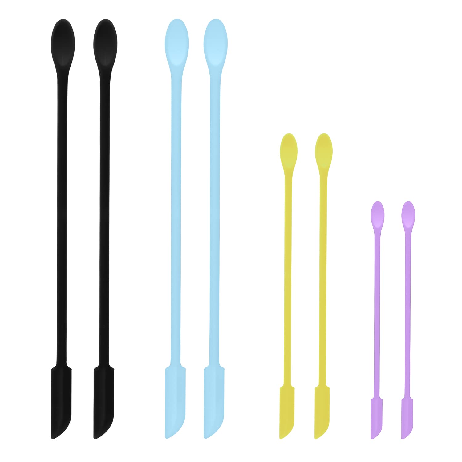 8Pcs Small Makeup Spatulas Set, 3 Sizes Double-Ended Mini Silicone Spatula Scraper To Get Last Of Makeup Out Multifunctional Spa