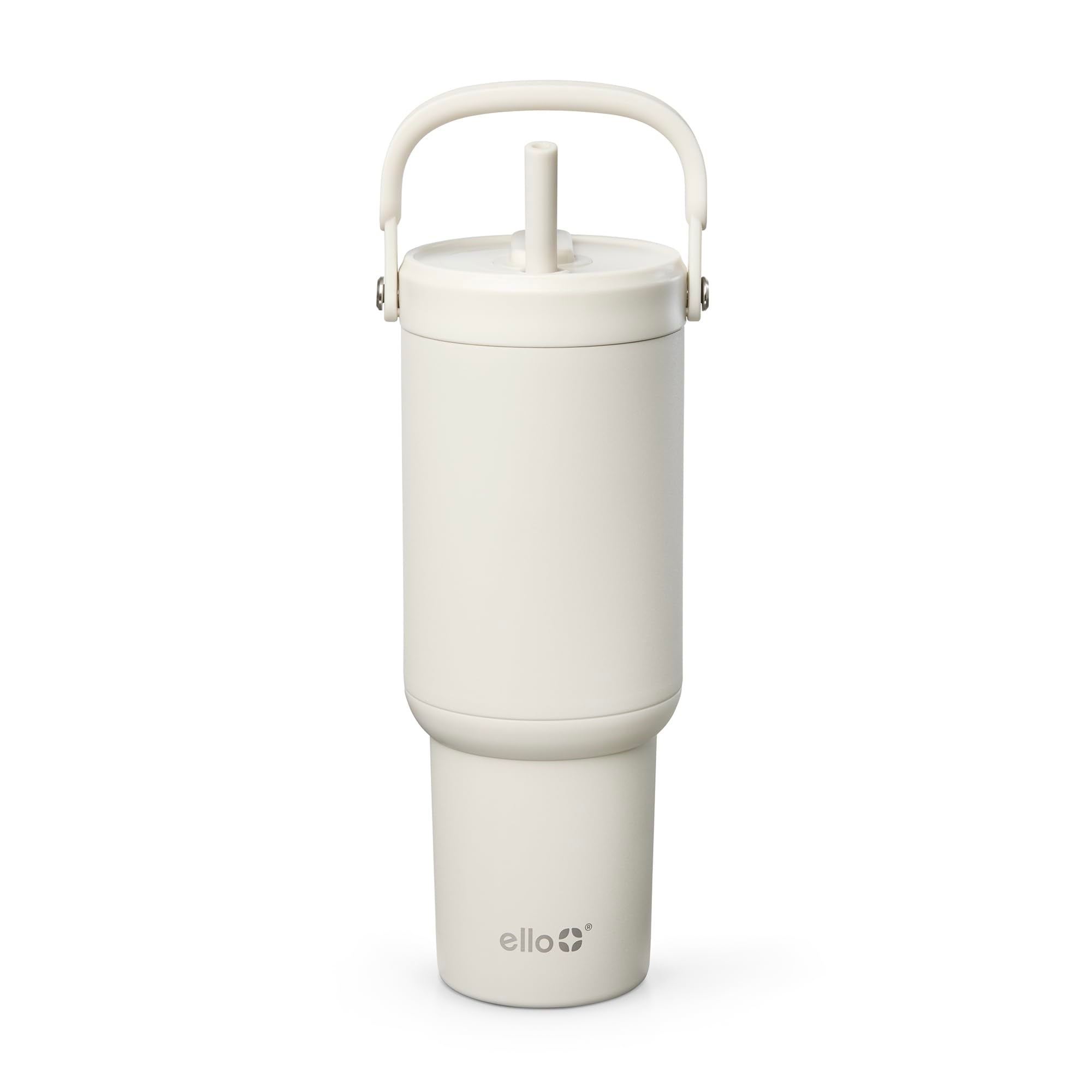 Ello Oasis Go+ 26oz Tumbler with Top Handle and Retracting Straw | Reusable Insulated Stainless Steel Cup, 100% Leakproof Water 